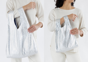 別注 「BAGGU メタリックシルバーフレーク」​​​​